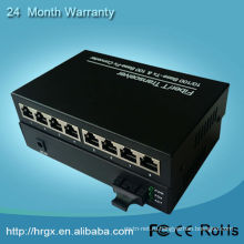 конвертер средств волокна с 8 портами, Ethernet-сигнала по оптоволокну передача